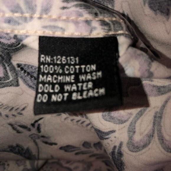 Womens size M Western Shirt Rodeo Snap Front Beige Floral Print Cowgirl Unisex - Picture 10 of 10